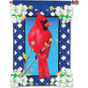 36 in. Elite Oversized Lattice Flag - Cardinal and Dogwood