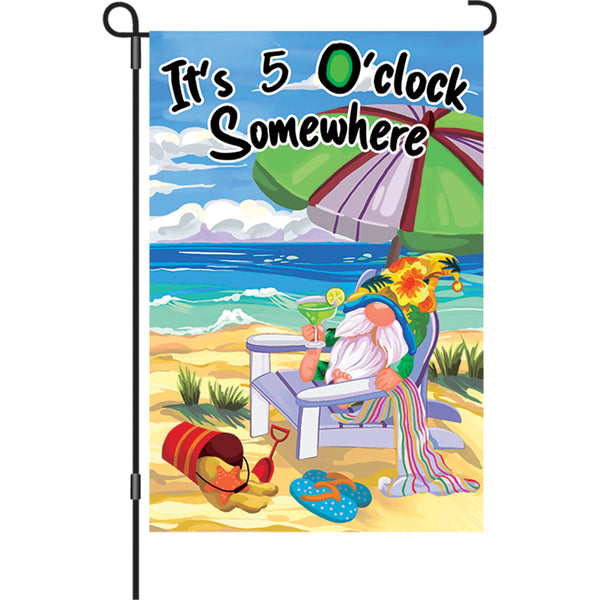 12 in. Flag - Beach Gnome