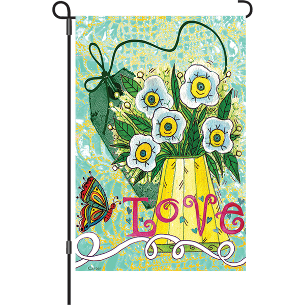 12 in. Flag - Love Makes Me Happy