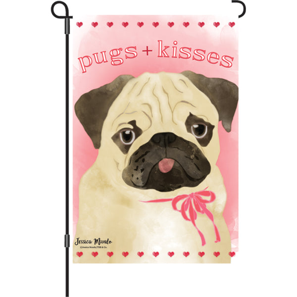 12 in. Flag - Pugs & Kisses