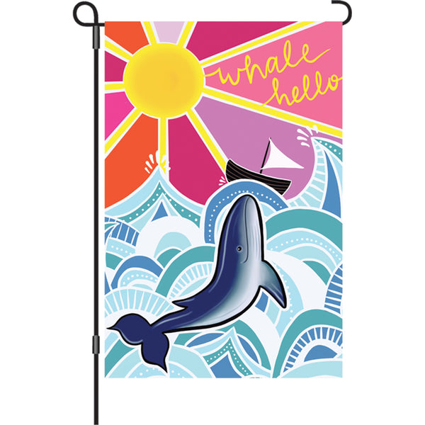 12 in. Flag - Whale Hello