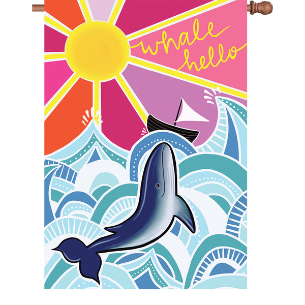 28 in. Flag - Whale Hello