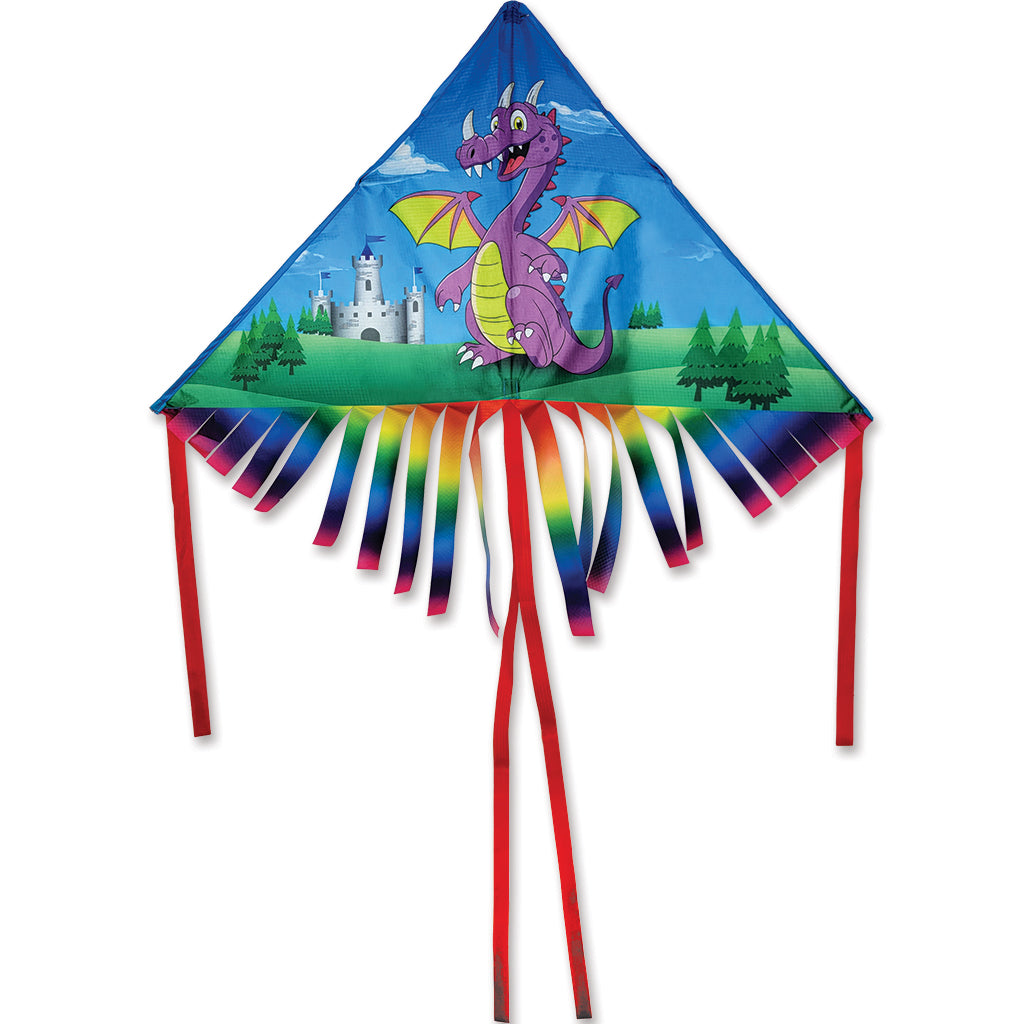 42 in. Fringe Delta Kite - Purple Dragon