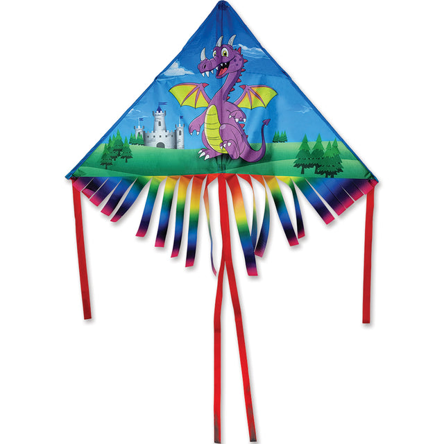 42 in. Fringe Delta Kite - Purple Dragon