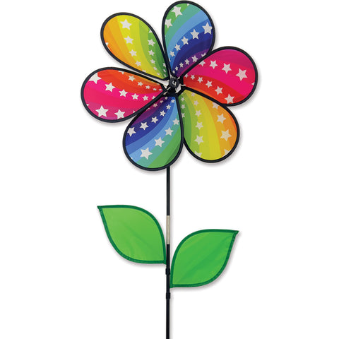 19 in. Flower Spinner - Rainbow Stars