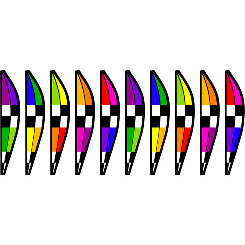 18 in. Hot Air Balloon - Checkered Rainbow