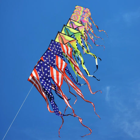 46 in. Flo-Train Delta Kite - Patriotic (3-Pack Kite Bundle)