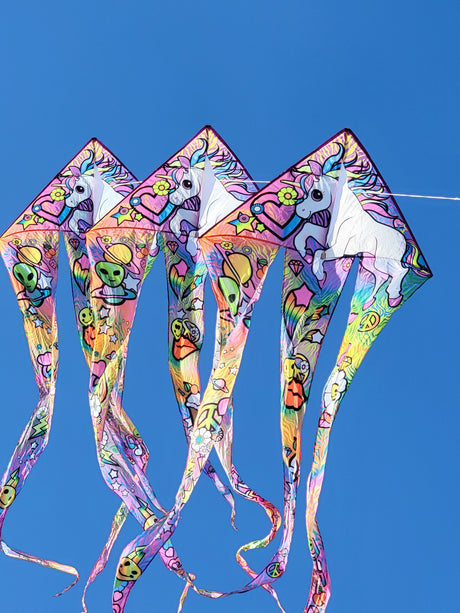 46 in. Flo-Train Delta Kite - Unicorn (Single Kite)