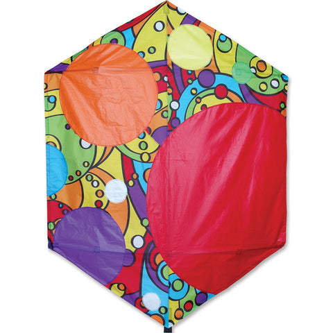56 in. Rokkaku Kite - Rainbow Bubbles