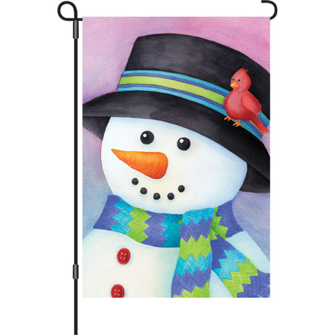12 in. Flag - Friendly Snowman