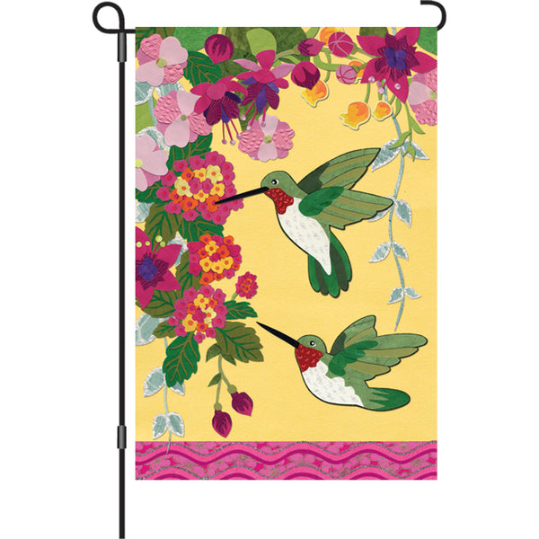 12 in. Flag - Hummingbirds Fuchsia