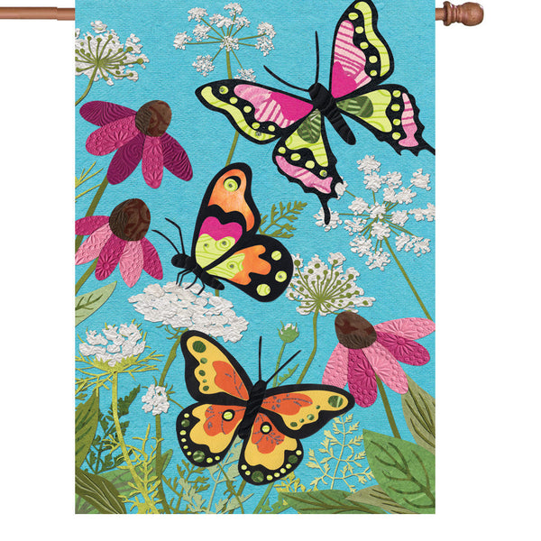 28 in. Flag - Fluttering Butterflies