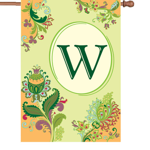 28 in. Spring Monogram Flag - W