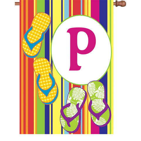 28 in. Summer Monogram Flag - P