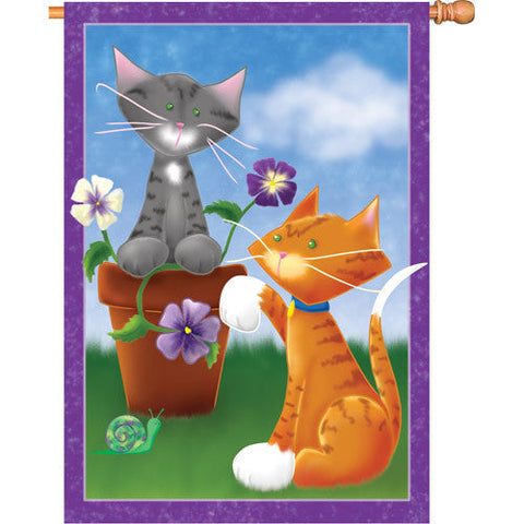 28 in. Flag - Playful Kitties
