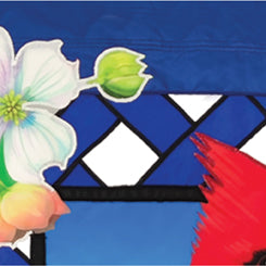 36 in. Elite Oversized Lattice Flag - Cardinal and Dogwood