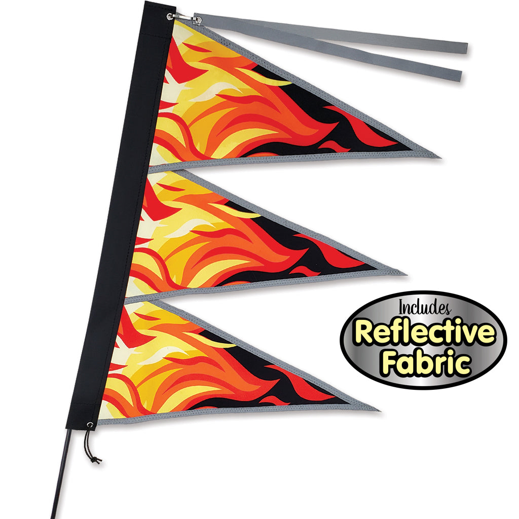Tri-Stack Bike Flag - Flames