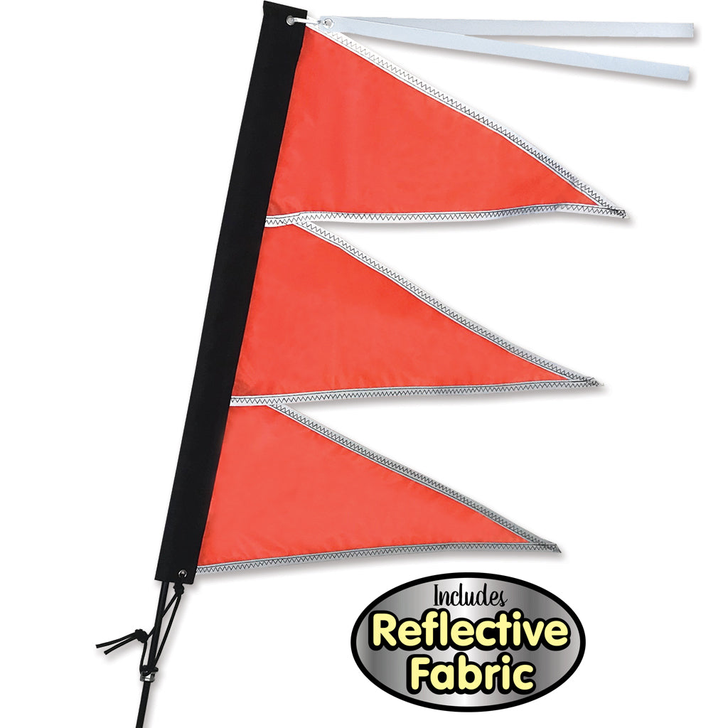 Tri-Stack Bike Flag - Safety Orange