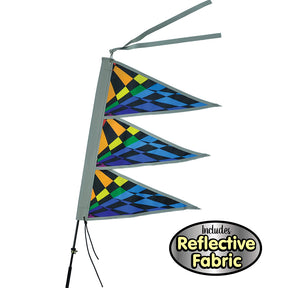 Tri-Stack Bike Flag - Rainbow Check