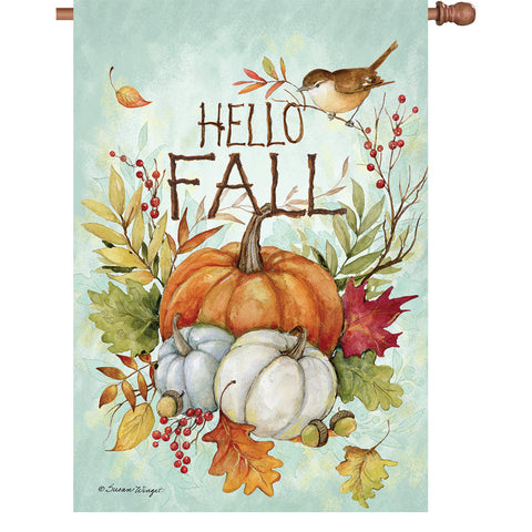36 in. Elite Oversized House Flag - Hello Fall