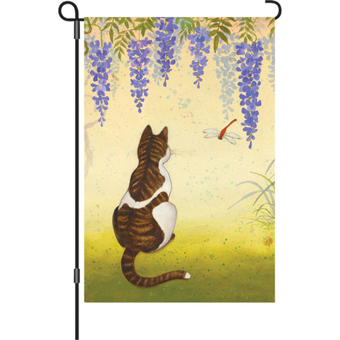 12 in. Flag - Wisteria Cat