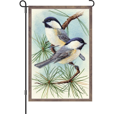 12 in. Flag - Chickadee Vignette