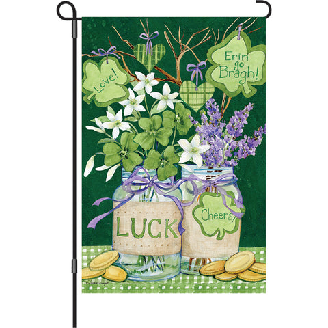 13 in. Elite Oversized Garden Flag - Shamrock Jars