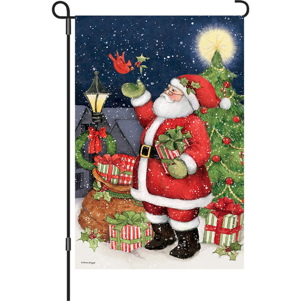 36 in. Elite Oversized House Flag - Santa with Cardinals