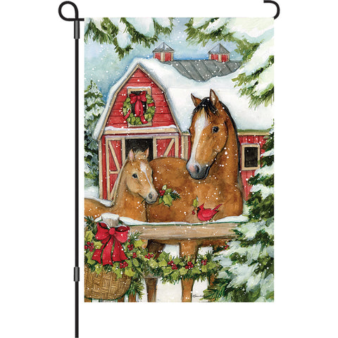 13 in. Elite Oversized Garden Flag - Christmas Horse Barn
