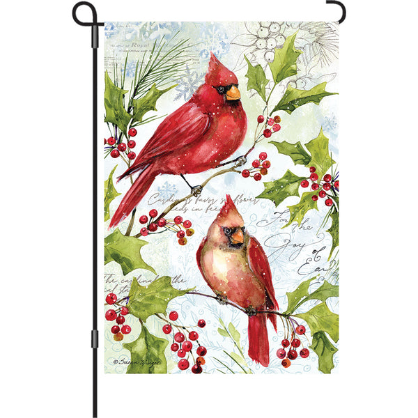 13 in. Elite Oversized Garden Flag - Holly Cardinals