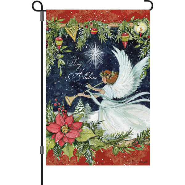 13 in. Elite Oversized Garden Flag - Angel with Horn