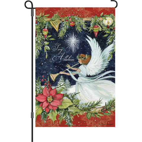 13 in. Elite Oversized Garden Flag - Angel with Horn