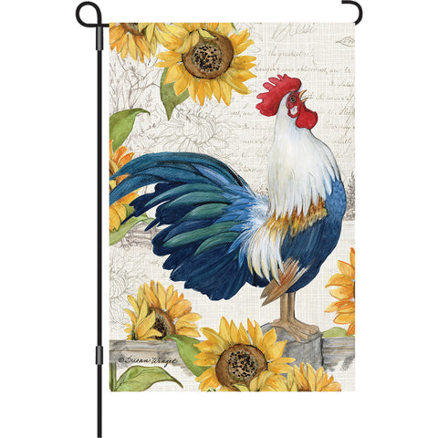 13 in. Elite Oversized Garden Flag - Rooster Sunflower