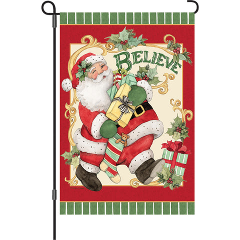 13 in. Elite Oversized Garden Flag - Retro Santa