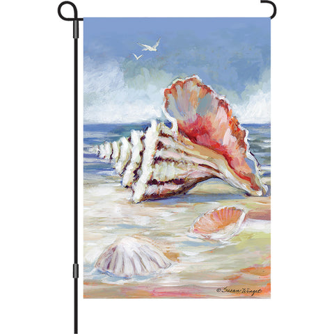 13 in. Elite Oversized Garden Flag - Conch Shell