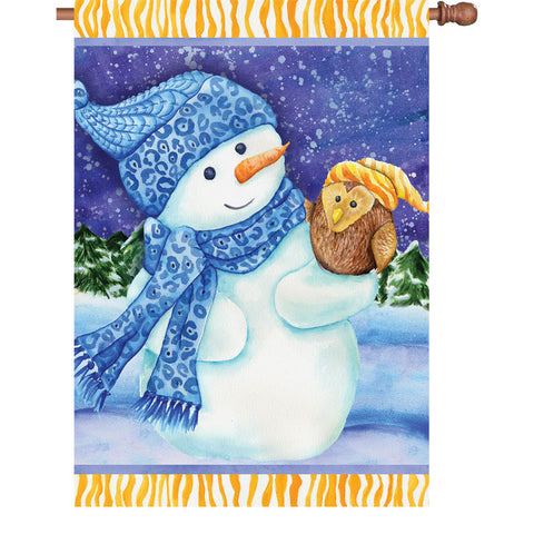 28 in. Flag - Snowman And Owl