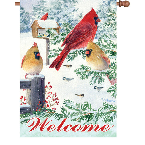 28 in. Flag - Snow Flurry Cardinals