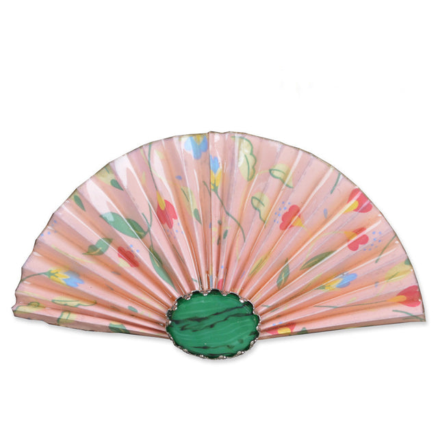 ink/Green Fan Brooch