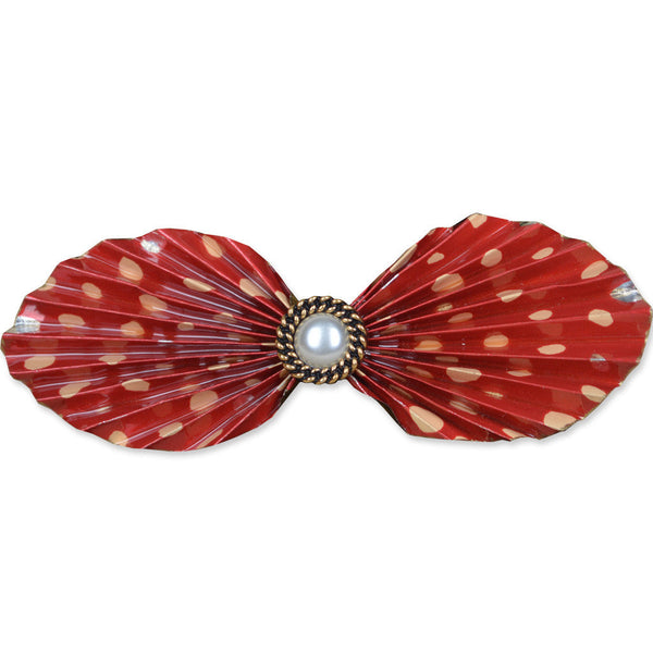 Red Dots Fan Brooch