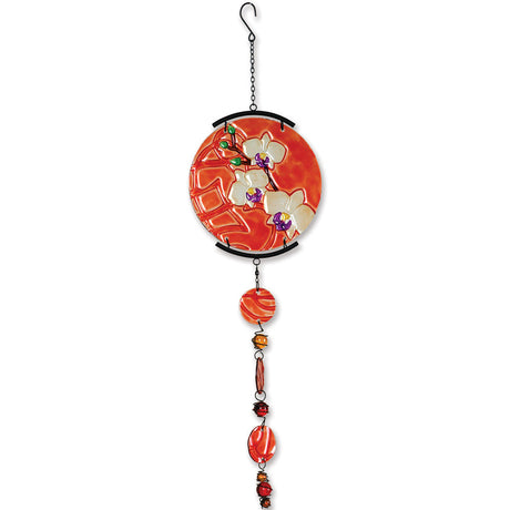 Glass Sun Disk Mobile - Orchids