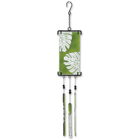 Silhouette Glass Wind Chime - Banana Leaf