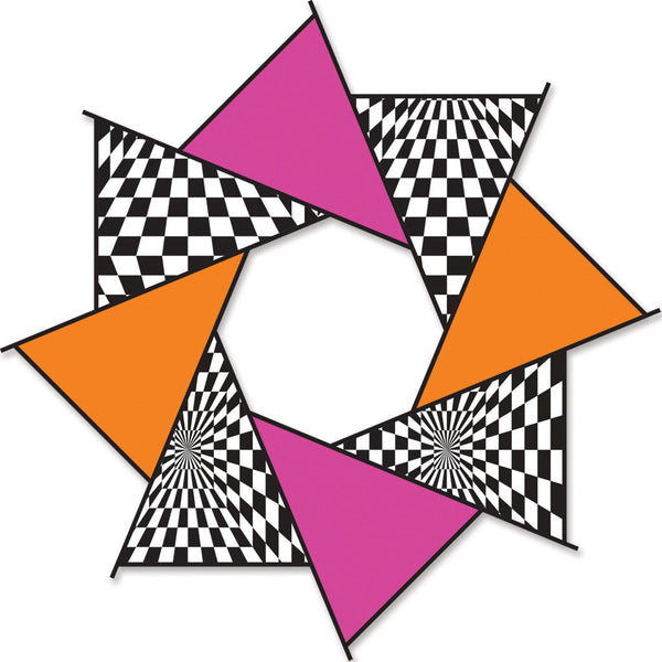 20 in. F-Stop Spinner for Kites and Line - Hot Op-Art