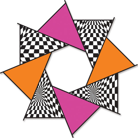 20 in. F-Stop Spinner for Kites and Line - Hot Op-Art