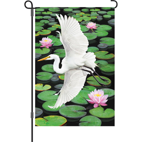 12 in. Flag - Egret Elegance