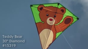 30 in. Diamond Kite - Teddy Bear