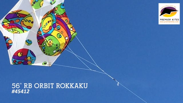 56 in. Rokkaku Kite - Rainbow Orbit