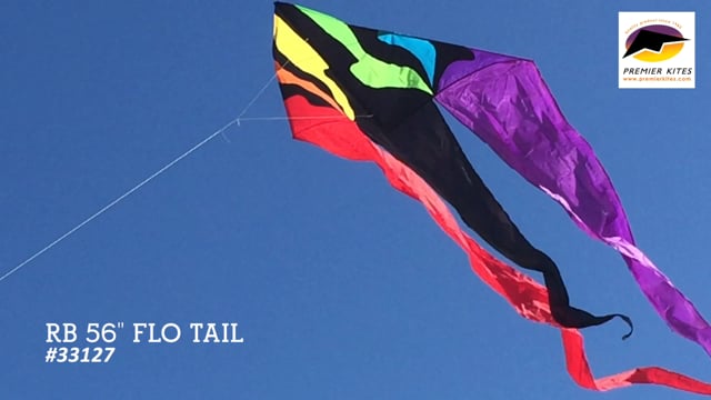 56 in. Flo-tail Delta Kite - Rainbow