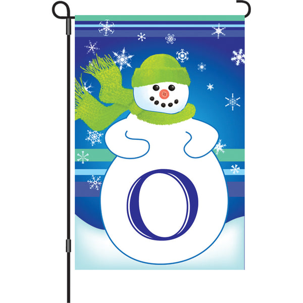 12 in. Winter Monogram Flag - O