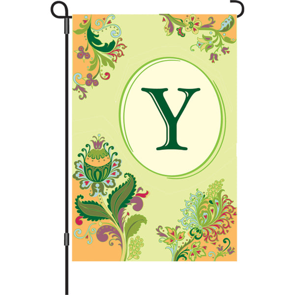 12 in. Spring Monogram Flag - Y