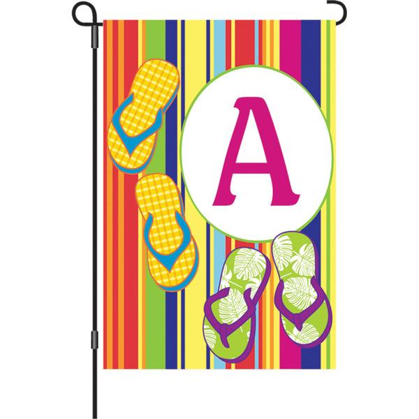 12 in. Summer  Monogram Flag - A